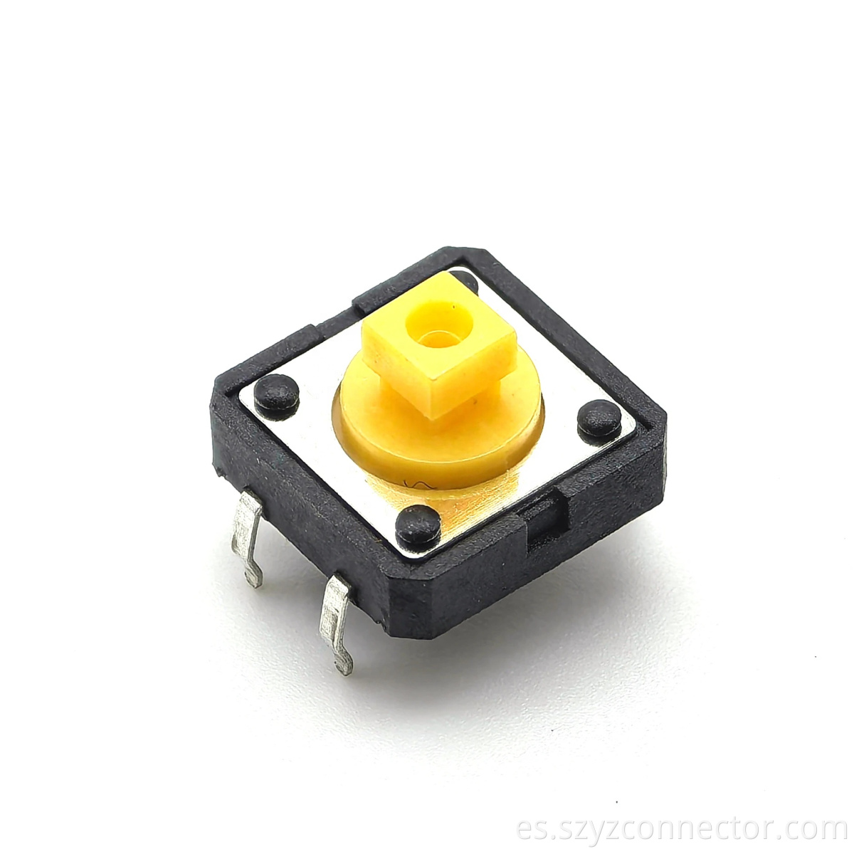 TACT SWITCH 12X12mm 4P YELLOW Handle DIP H=5.0mm